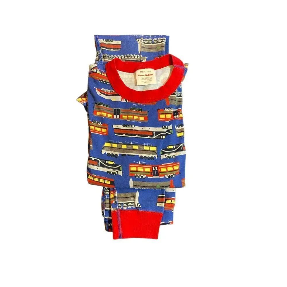 Hanna Andersson fireman pajamas full steam ahead 140/10